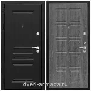 Входные двери МДФ с двух сторон, Дверь входная Армада Экстра МДФ 10 мм ФЛ-243 Черная шагрень / МДФ 10 мм ФЛ-38 Дуб филадельфия графит