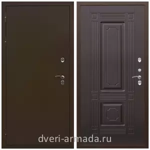 Утепленные для частного дома, Дверь входная стальная уличная в частный дом Армада Термо Молоток коричневый/ МДФ 6 мм ФЛ-2 Венге теплая с 3 петлями