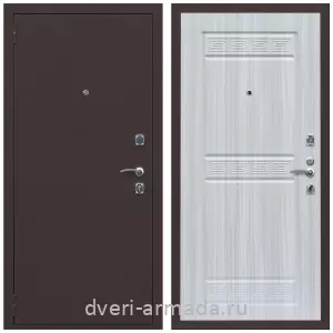 Входные двери с двумя петлями, Дверь входная Армада Комфорт Антик медь / МДФ 10 мм ФЛ-242 Сандал белый