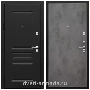 Входные двери МДФ с двух сторон, Дверь входная Армада Экстра МДФ 10 мм ФЛ-243 Черная шагрень / МДФ 10 мм ФЛ-291 Бетон темный