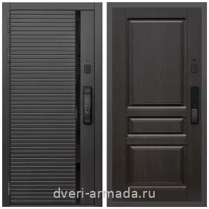 Современные входные двери, Умная входная смарт-дверь Армада Каскад BLACK МДФ 10 мм Kaadas K9 / МДФ 16 мм ФЛ-243 Венге