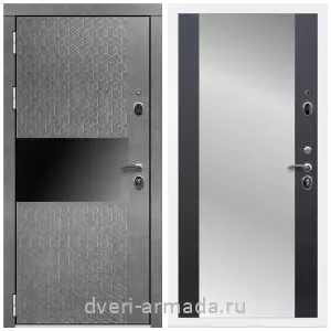 МДФ с зеркалом, Дверь входная Армада Престиж Белая шагрень МДФ 16 мм Штукатурка графит / СБ-16 Венге
