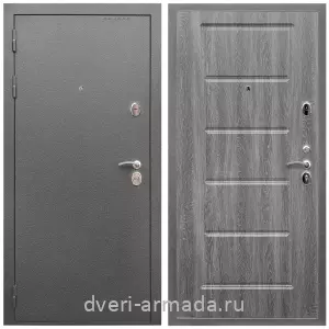 Входные двери МДФ для офиса, Дверь входная Армада Оптима Антик серебро / МДФ 16 мм ФЛ-39 Дуб Филадельфия графит