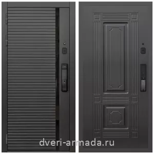 Современные входные двери, Умная входная смарт-дверь Армада Каскад BLACK МДФ 10 мм Kaadas K9 / МДФ 16 мм ФЛ-2 Венге