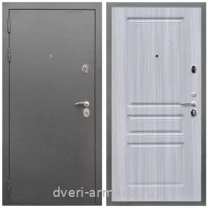 Входные двери МДФ для офиса, Дверь входная Армада Оптима Антик серебро / МДФ 16 мм ФЛ-243 Сандал белый