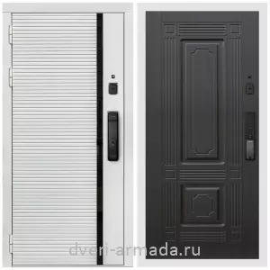 Современные входные двери, Умная входная смарт-дверь Армада Каскад WHITE МДФ 10 мм Kaadas K9 / МДФ 16 мм ФЛ-2 Венге