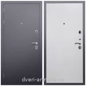 Недорогие, Дверь входная Армада Люкс Антик серебро / МДФ 10 мм Гладкая белый матовый