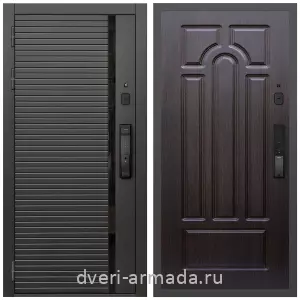 Современные входные двери, Умная входная смарт-дверь Армада Каскад BLACK МДФ 10 мм Kaadas K9 / МДФ 16 мм ФЛ-58 Венге